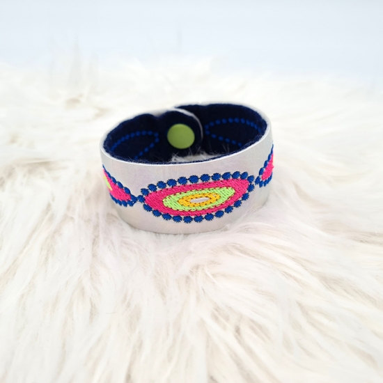 Armband Hologramm blau/neon, 21cm lang